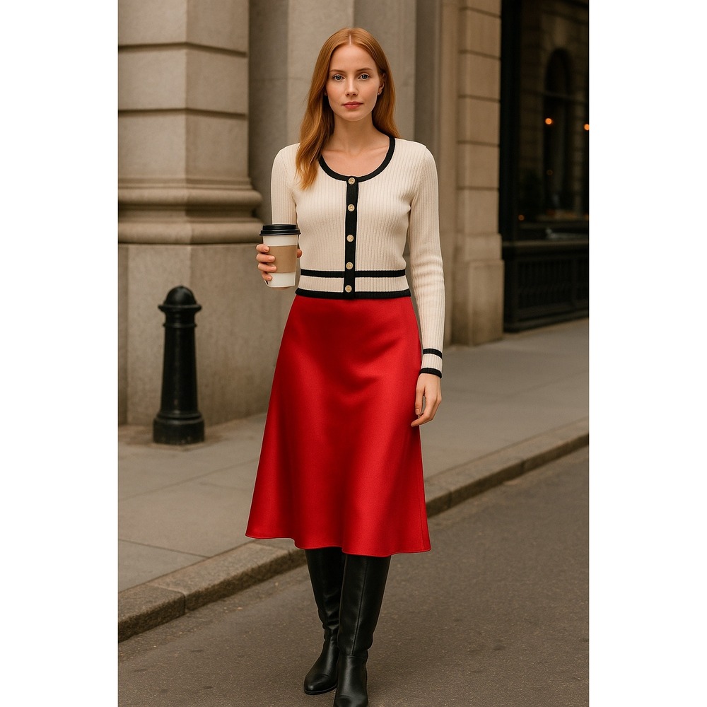 Commense Retro Contrast Cardigan size XL color off white